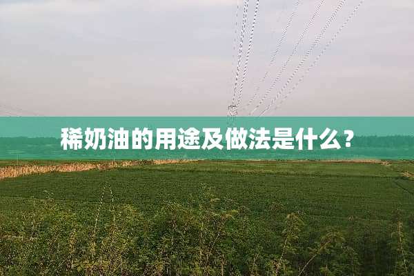稀奶油的用途及做法是什么？
