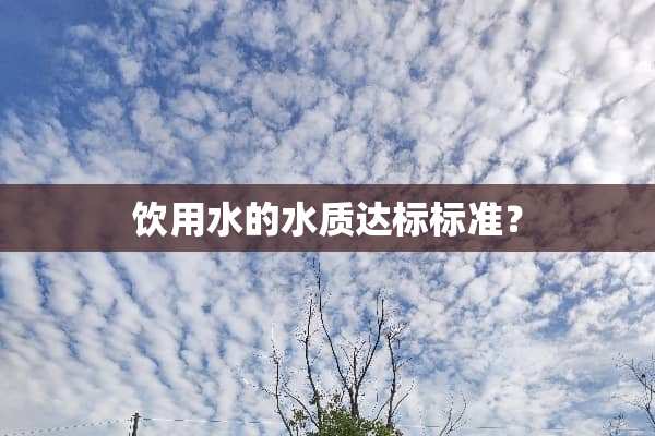 饮用水的水质达标标准？