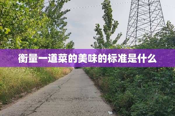 衡量一道菜的美味的标准是什么