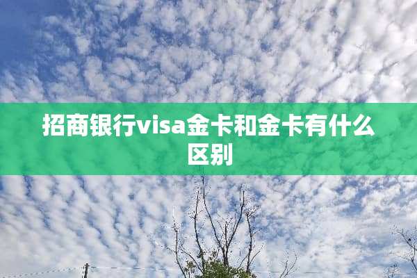 招商银行visa金卡和金卡有什么区别