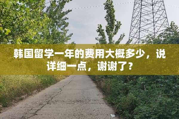 韩国留学一年的费用大概多少，说详细一点，谢谢了？