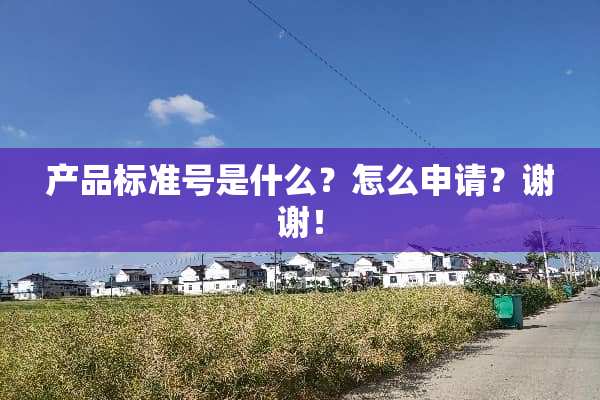 产品标准号是什么？怎么申请？谢谢！
