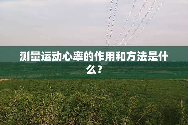 测量运动心率的作用和方法是什么？