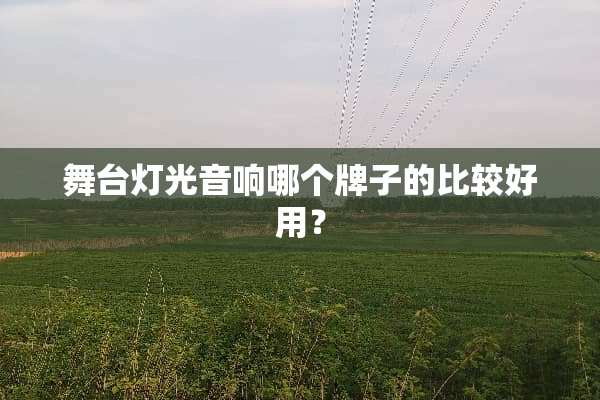 舞台灯光音响哪个牌子的比较好用？