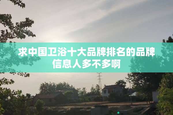 求中国卫浴十大品牌排名的品牌信息人多不多啊