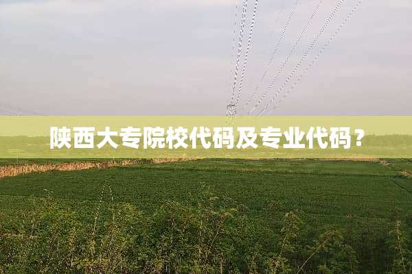 陕西大专院校代码及专业代码？