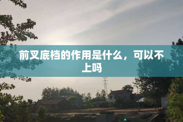 前叉底档的作用是什么，可以不上吗