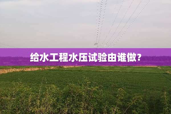 给水工程水压试验由谁做？