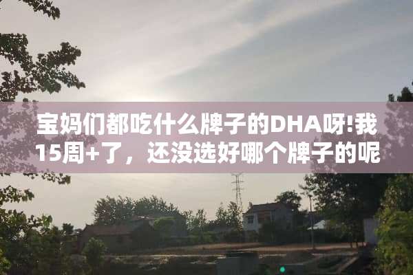 宝妈们都吃什么牌子的DHA呀!我15周+了，还没选好哪个牌子的呢？