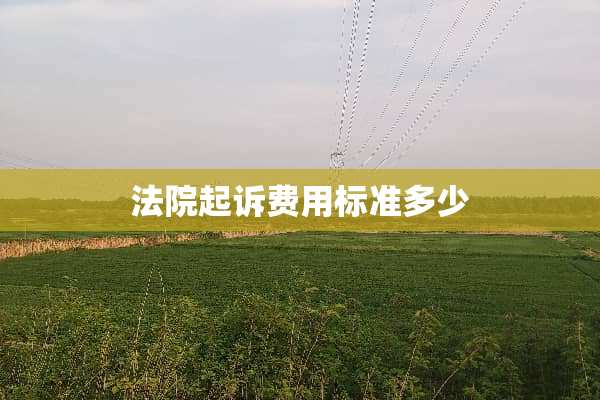 法院起诉费用标准多少