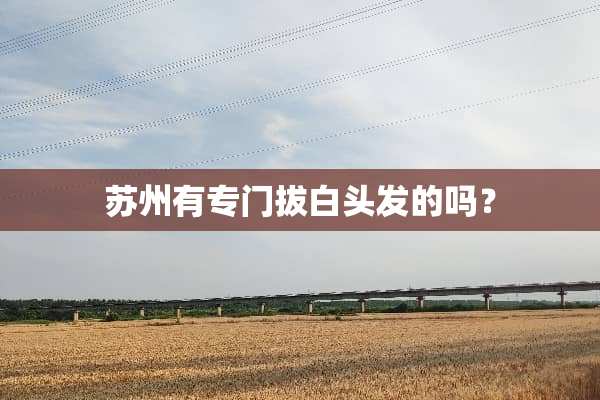 苏州有专门拔白头发的吗？