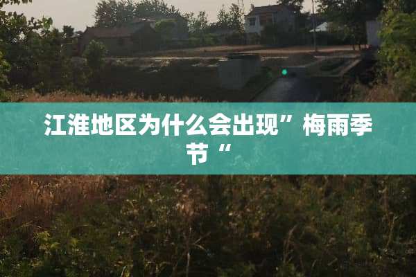 江淮地区为什么会出现”梅雨季节“