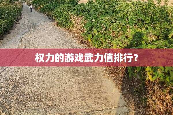 权力的游戏**值排行？