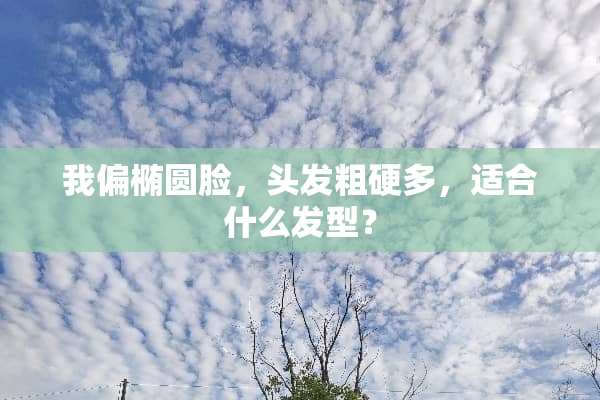 我偏椭圆脸，头发粗硬多，适合什么发型？