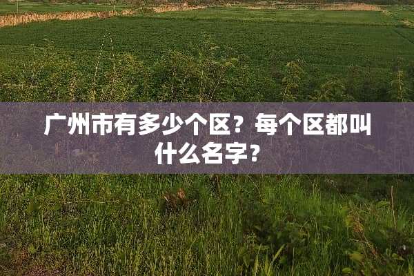 广州市有多少个区？每个区都叫什么名字？