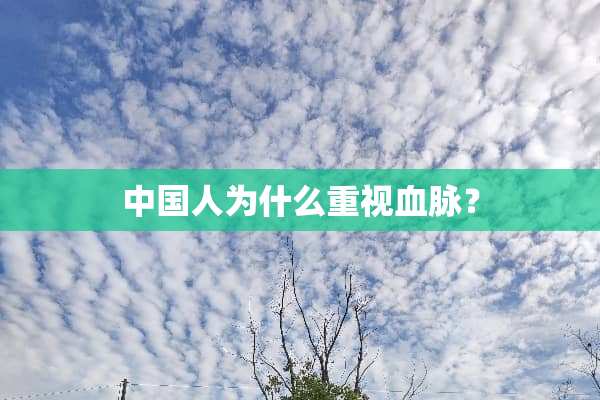 中国人为什么重视血脉？