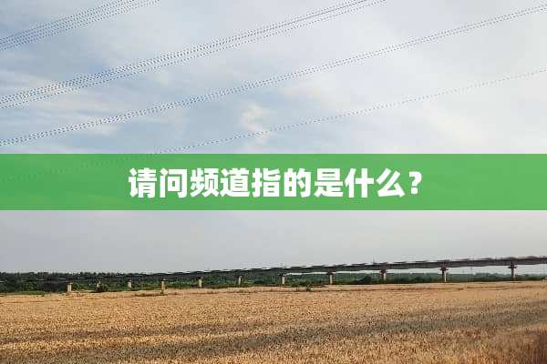 请问频道指的是什么？