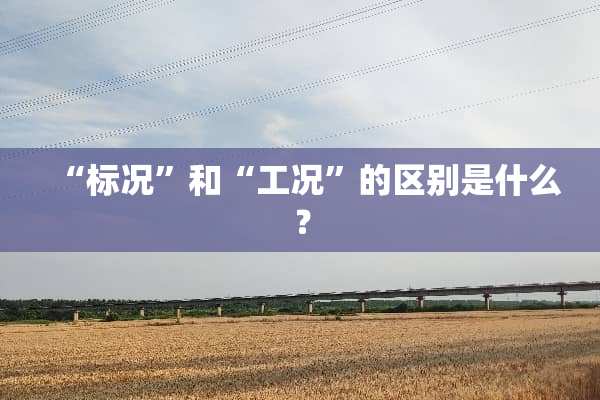 “标况”和“工况”的区别是什么？