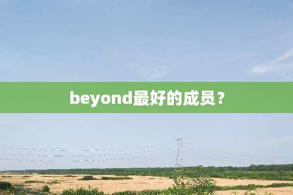 beyond最好的成员？