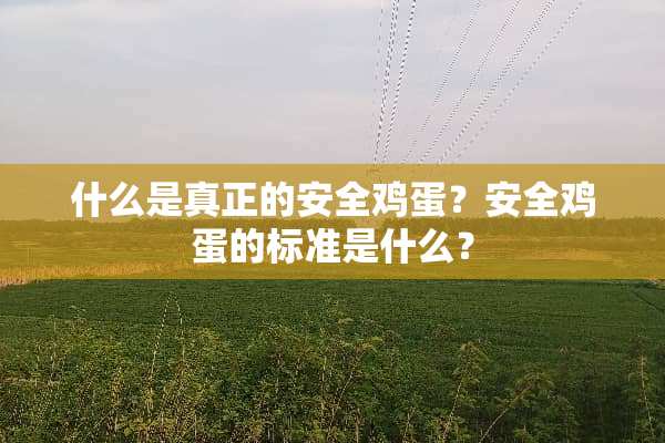 什么是真正的安全鸡蛋？安全鸡蛋的标准是什么？