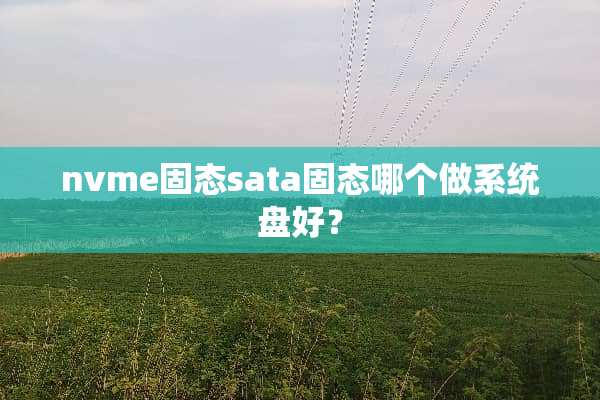 nvme固态sata固态哪个做系统盘好？