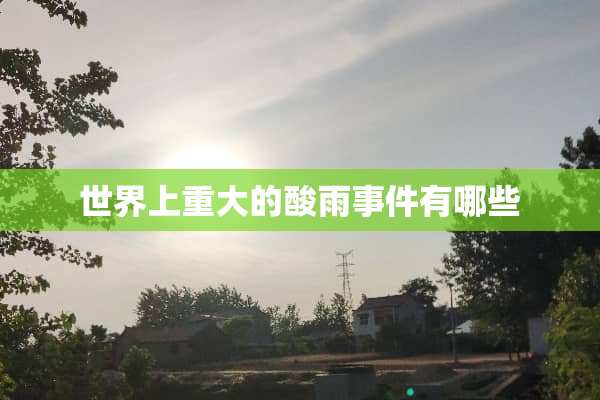 世界上重大的酸雨事件有哪些