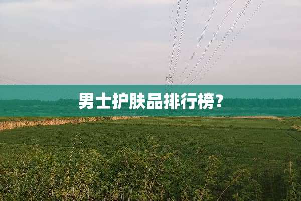 男士护肤品排行榜？