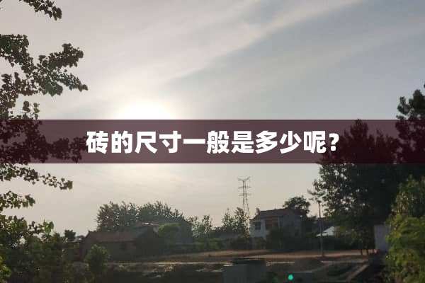 砖的尺寸一般是多少呢？