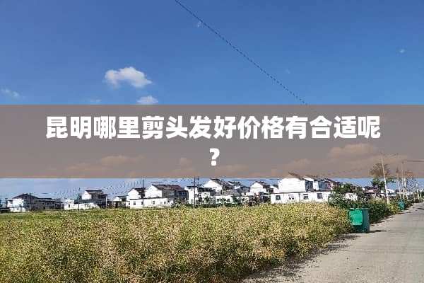 昆明哪里剪头发好价格有合适呢？