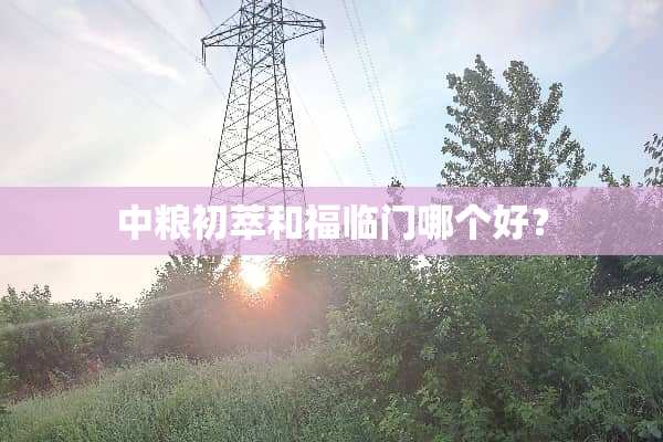 中粮初萃和福临门哪个好？