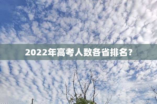 2022年高考人数各省排名？