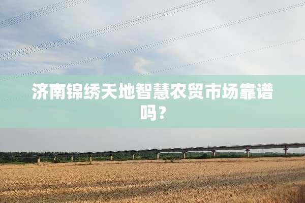 济南锦绣天地智慧农贸市场靠谱吗？
