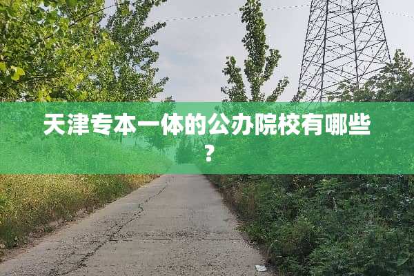 天津专本一体的公办院校有哪些？