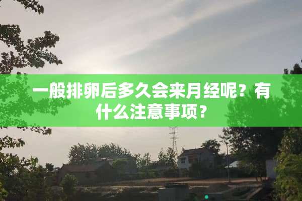 一般排卵后多久会来月经呢？有什么注意事项？