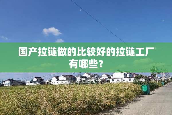 国产拉链做的比较好的拉链工厂有哪些？