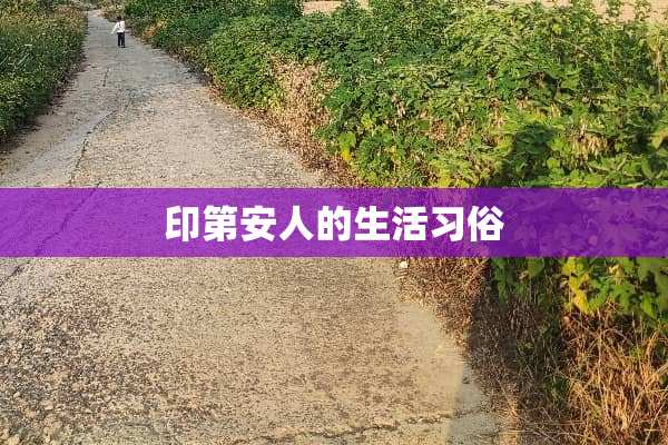 印第安人的生活习俗
