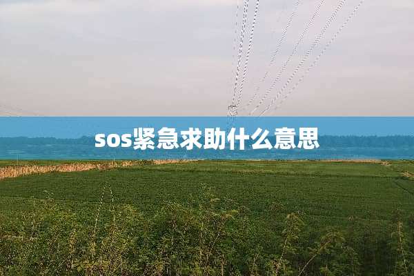 sos紧急求助什么意思
