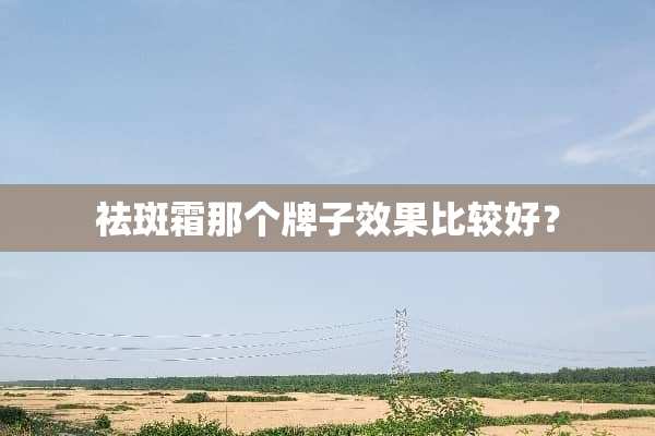 祛斑霜那个牌子效果比较好？