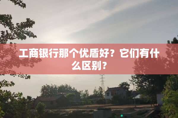 工商银行那个优盾好？它们有什么区别？