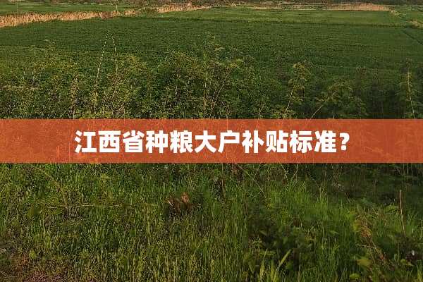 江西省种粮大户补贴标准？