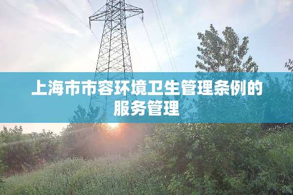 上海市市容环境卫生管理条例的服务管理