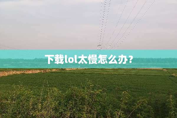 下载lol太慢怎么办？