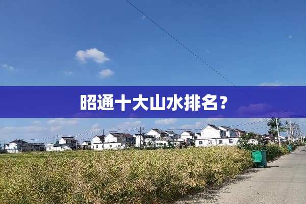 昭通十大山水排名？