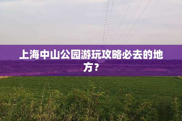 上海中山公园游玩攻略必去的地方？