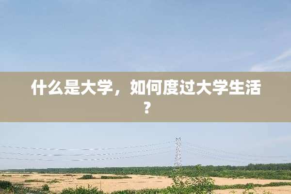 什么是大学，如何度过大学生活？