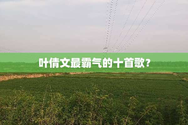 叶倩文最霸气的十首歌？