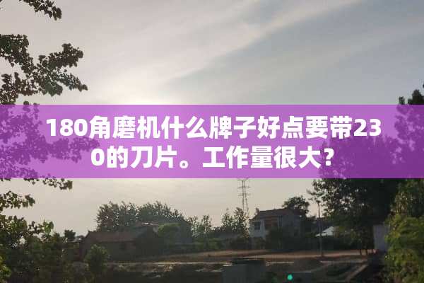 180角磨机什么牌子好点要带230的刀片。工作量很大？