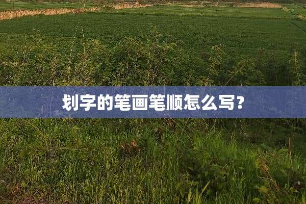 划字的笔画笔顺怎么写？