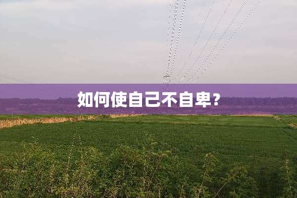 如何使自己不自卑？