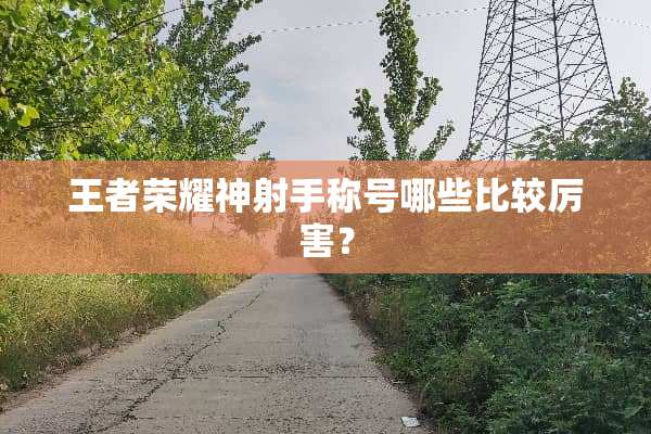 王者荣耀神射手称号哪些比较厉害？